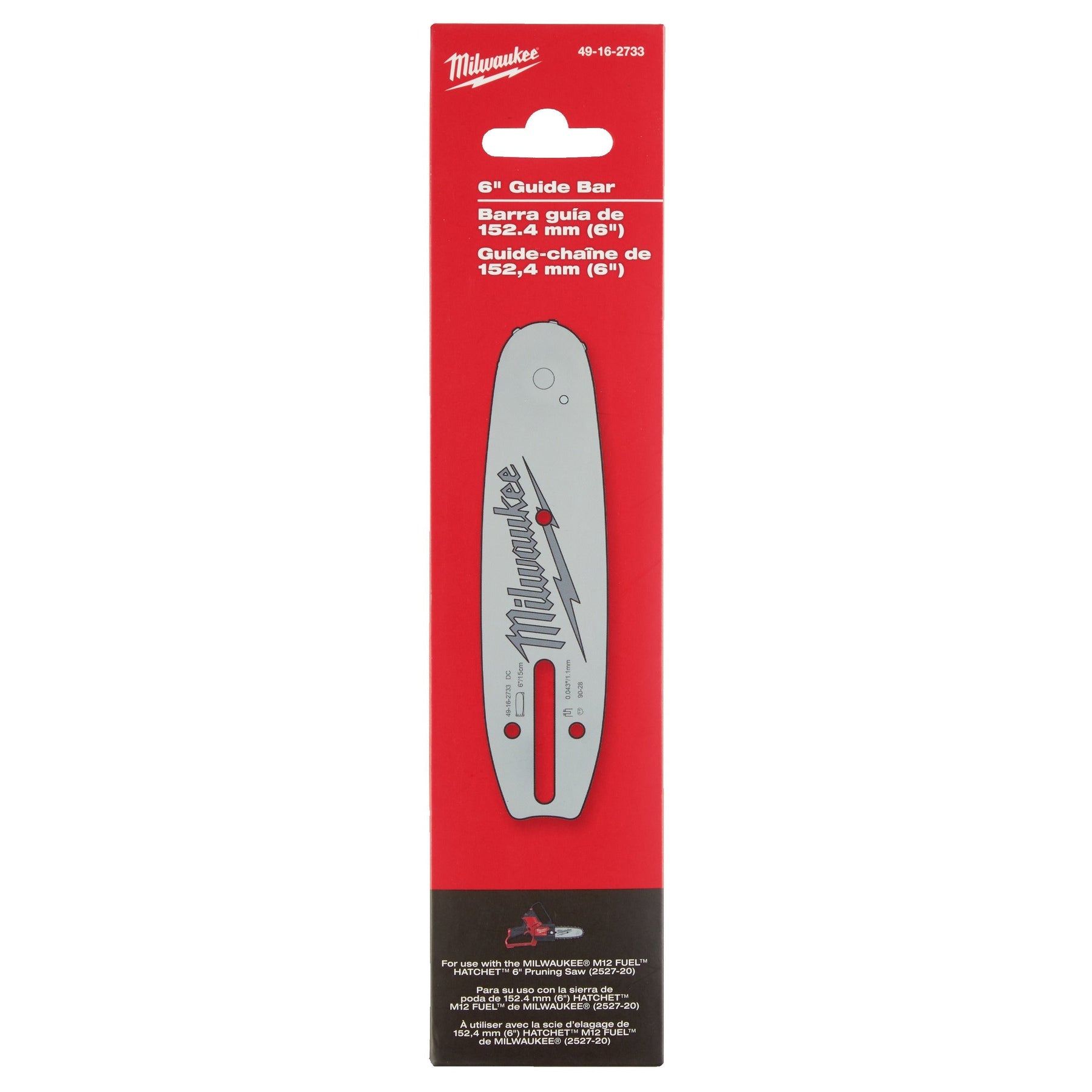 Milwaukee M12 FHS Guide-chaîne 3/8" - 15 cm