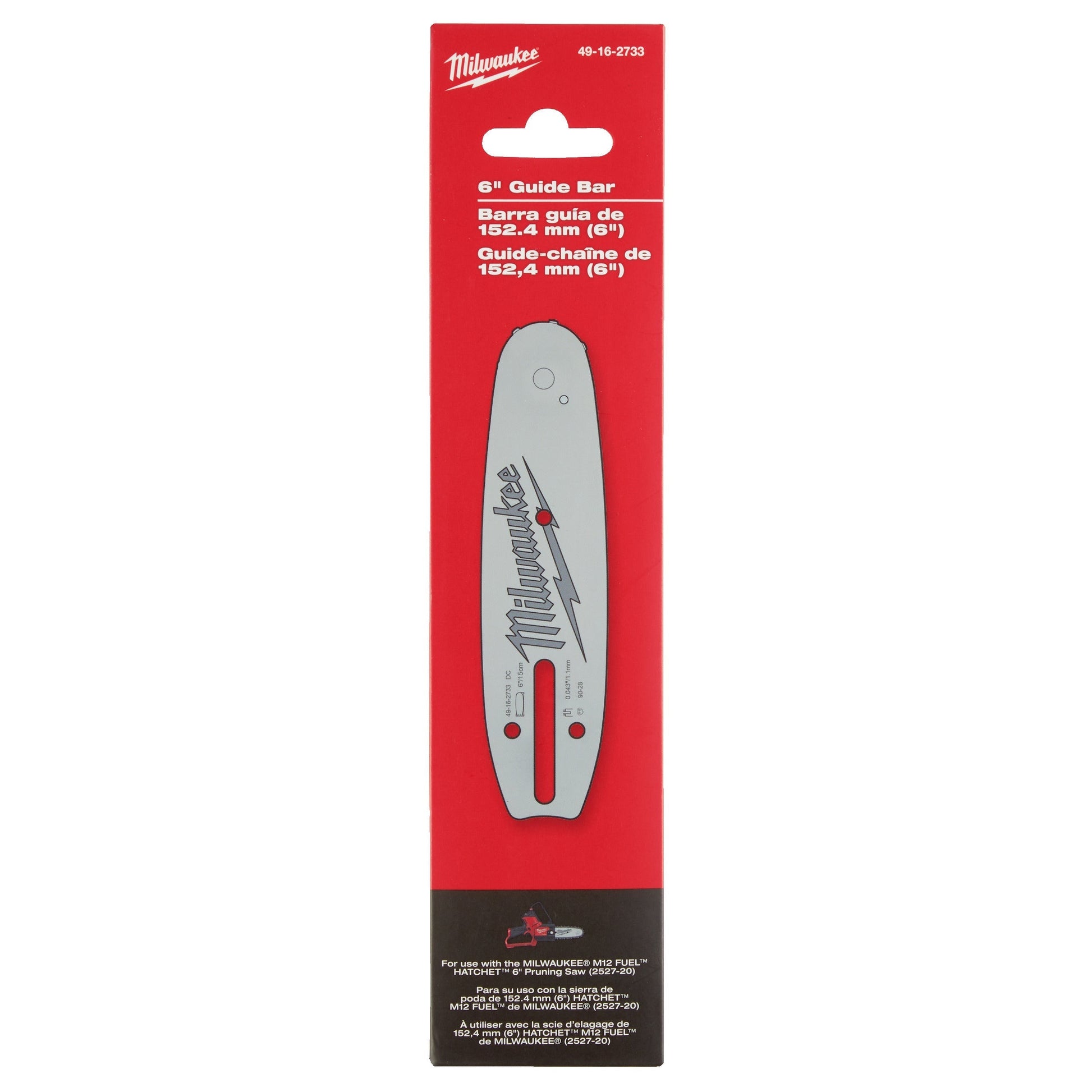 Milwaukee M12 FHS Guide-chaîne 3/8" - 15 cm