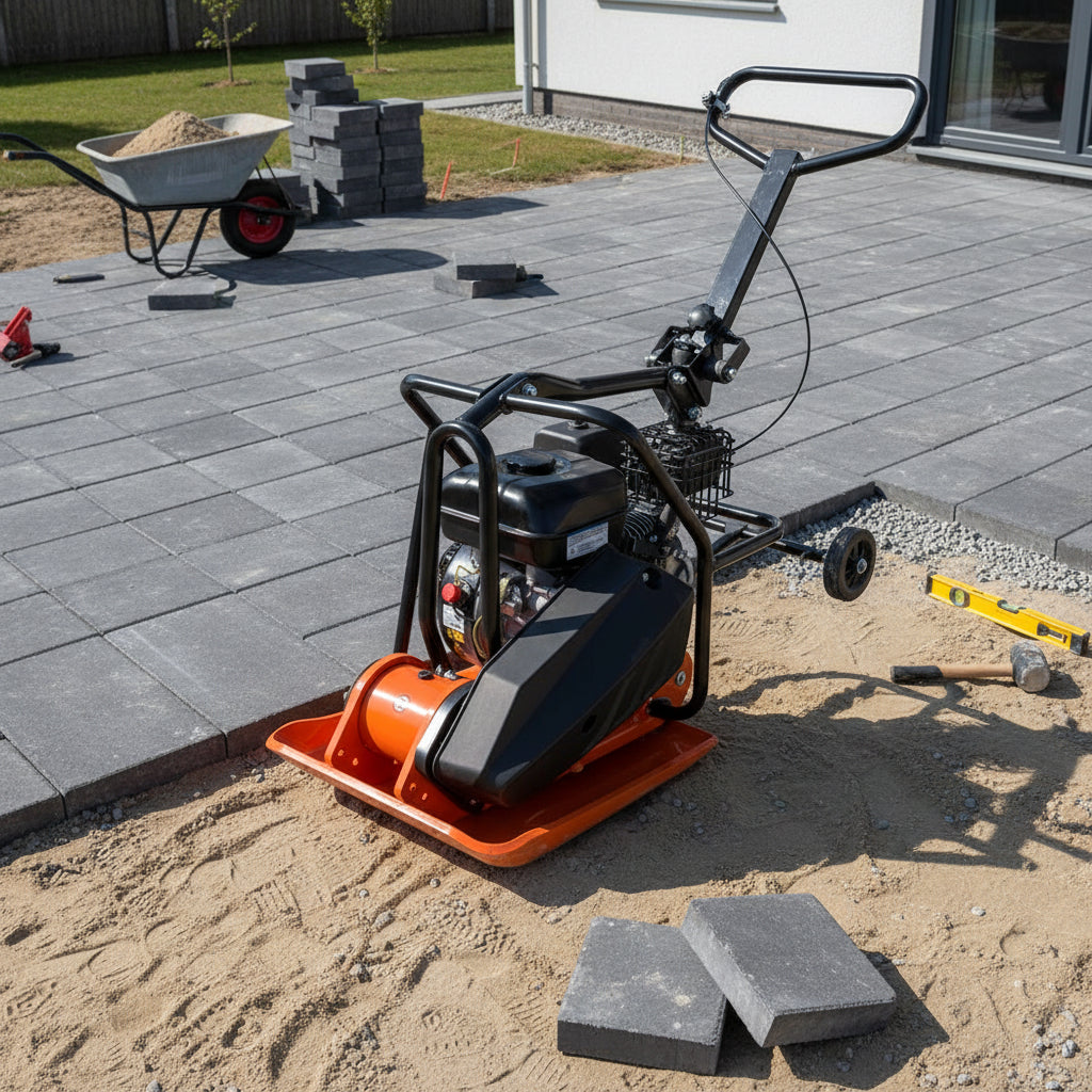 Altrad Eco Plaque vibrante GIANT – 80 kg SET avec kit de roues et tapis caoutchouc