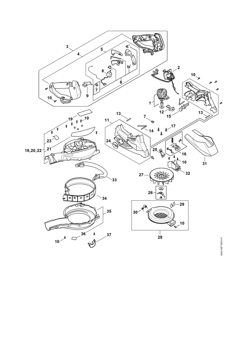STIHL 00009677398 - Warning pictogram Fan grille