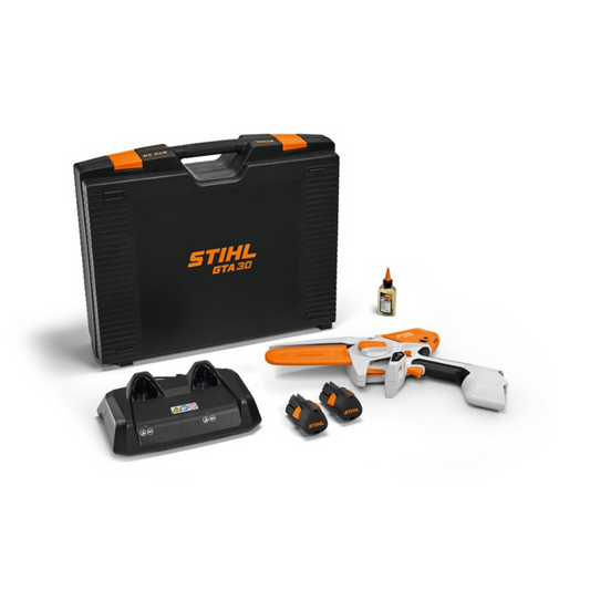 STIHL GTA 30.0 Mini‑tronçonneuse à batterie avec 2 batteries et 1 chargeur