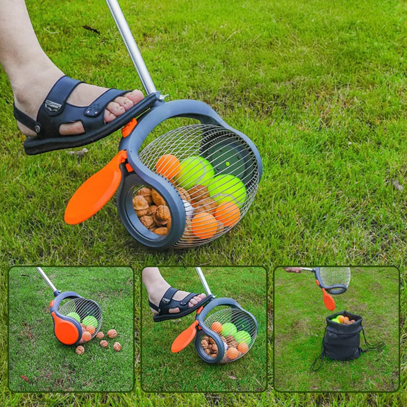 Solide Ramasse-noix et fruits - avec manche télescopique 39-110 cm