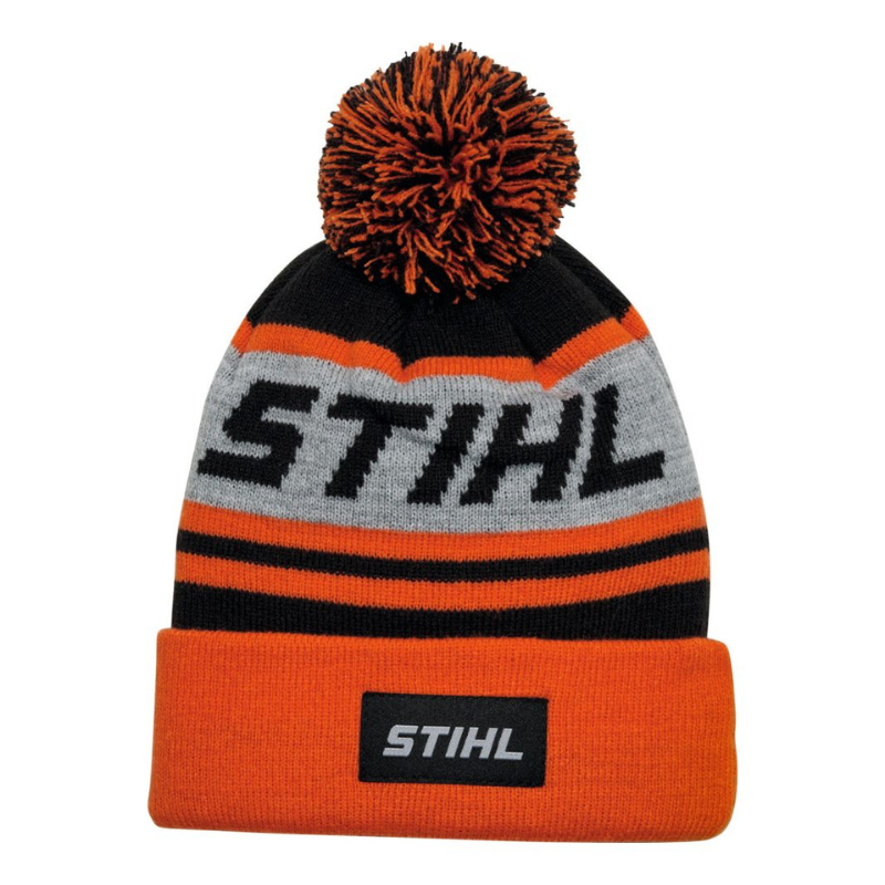 Bonnet à pompon STIHL 24 Kids - Orange/Noir/Gris