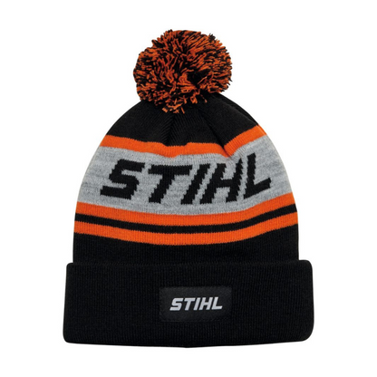 STIHL Bonnet à pompon 24 - Orange/Noir/Gris
