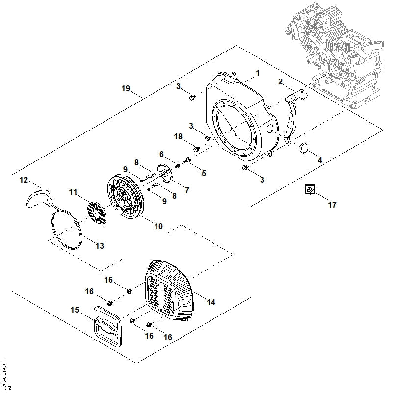 STIHL 00041904002 - Rewind starter assy.