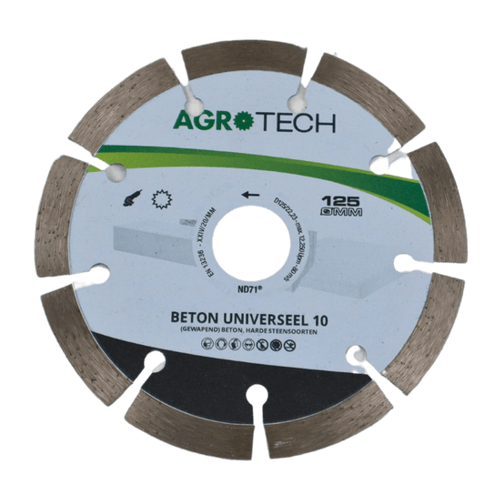 AgroTech Disque diamant de tronçonnage UNI - Alésage 22,33 mm - 125