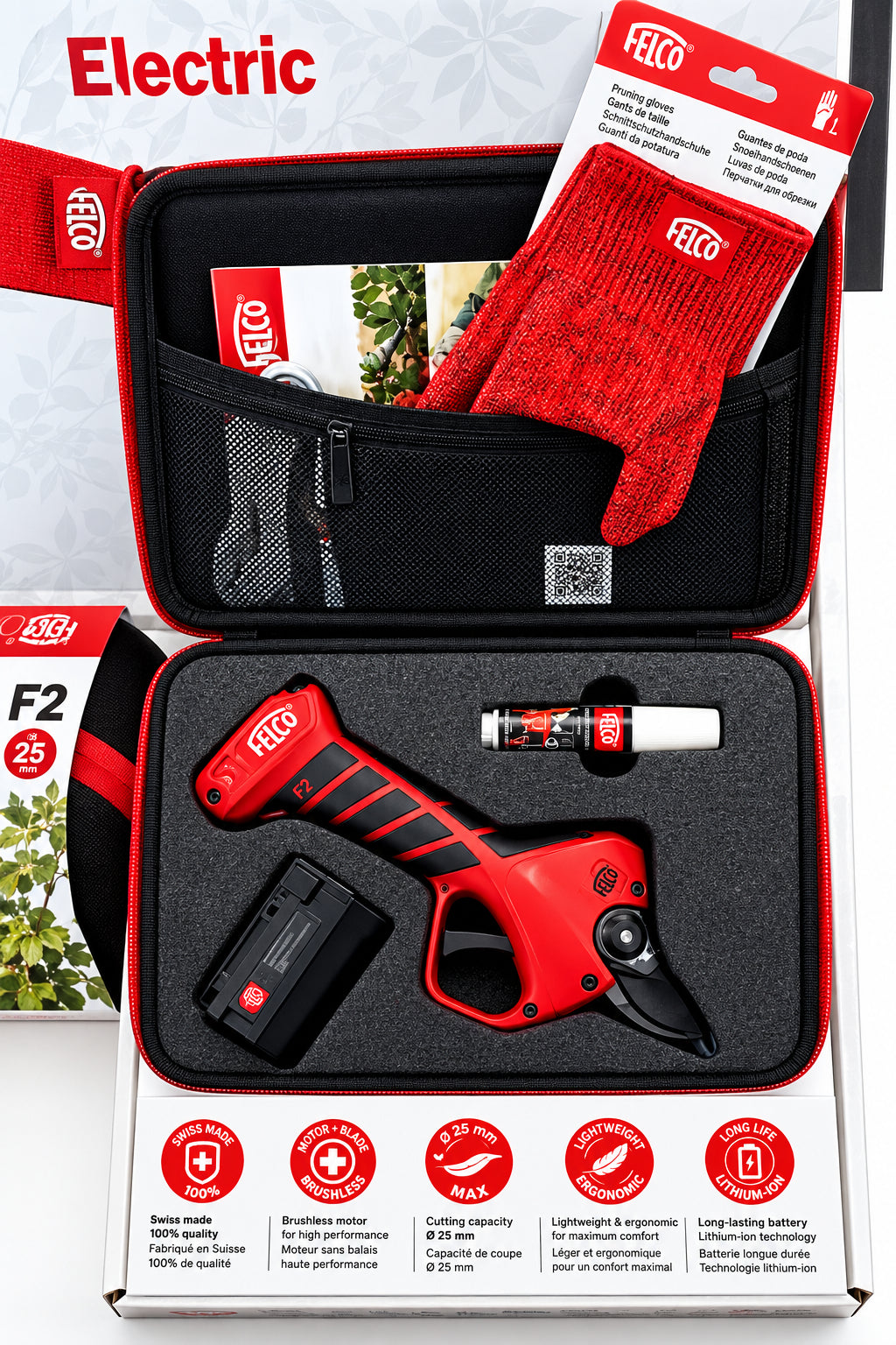 FELCO F2E Sécateur électrique avec batterie et chargeur