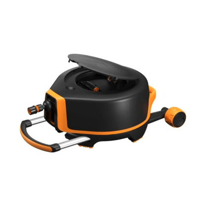 Fiskars Enrouleur de tuyau automatique XL sur roues avec tuyau de 20 m