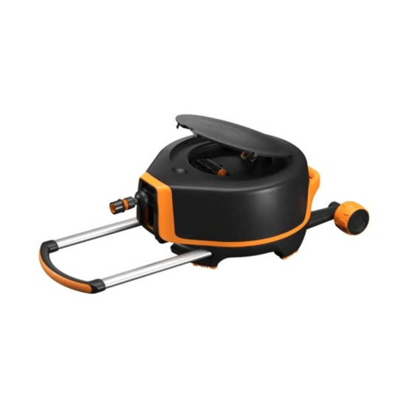 Fiskars Enrouleur de tuyau automatique XL sur roues avec tuyau de 20 m