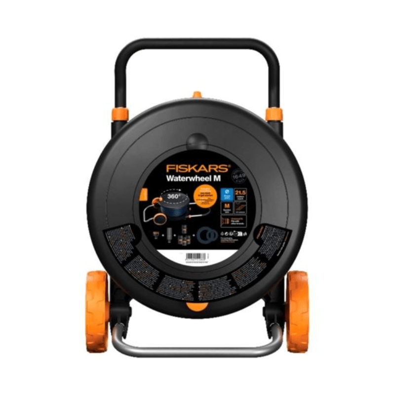 Fiskars Dévidoir d'arrosage M avec roues, tuyau 20 m inclus