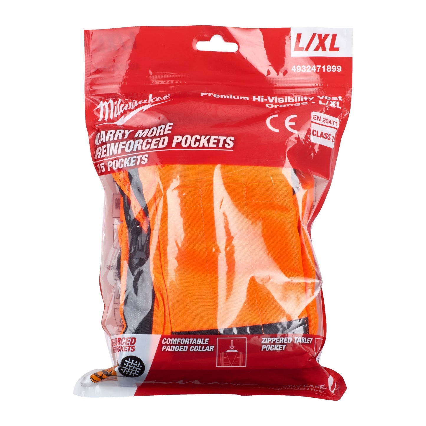 Gilet de sécurité haute visibilité Milwaukee Premium - Orange