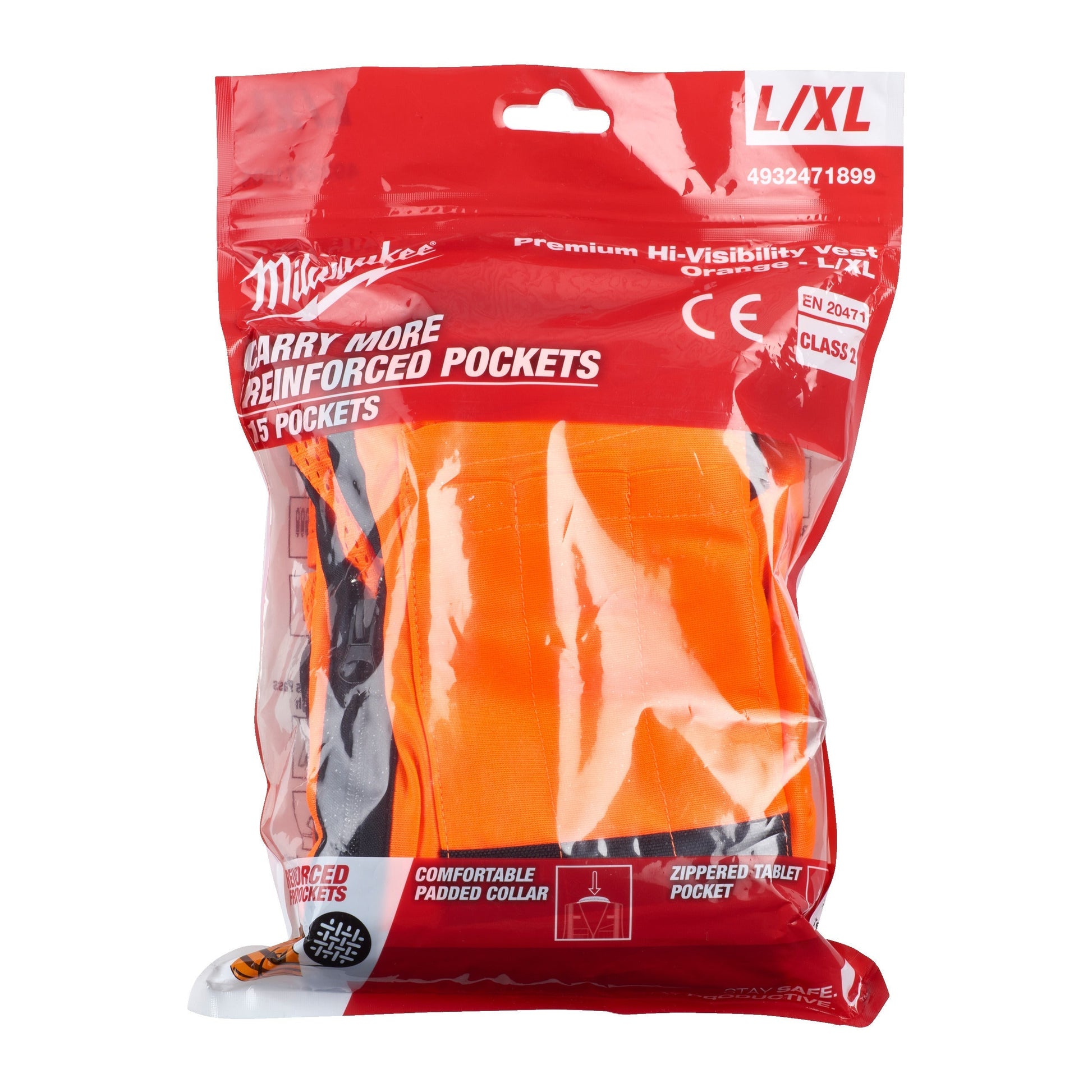 Gilet de sécurité haute visibilité Milwaukee Premium - Orange