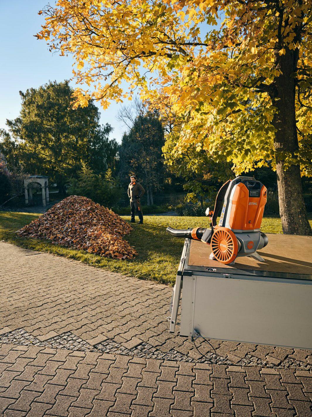 STIHL BGA 300.1 Souffleur dorsal à batterie – Pack AR 3000 L, chargeur, câble et adaptateur