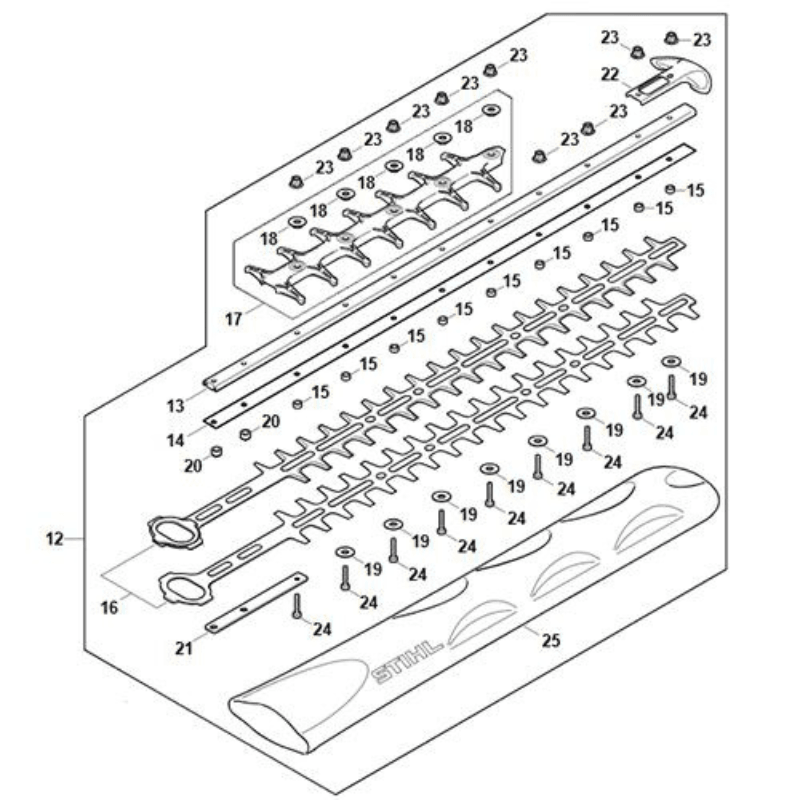 STIHL Jeu de lames pour HSA 100 - HA077105901